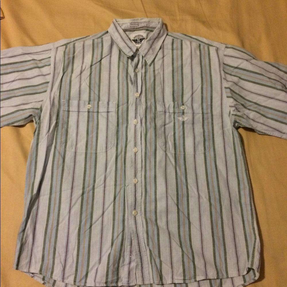 Dockers shorts sleeve button down shirt size Large